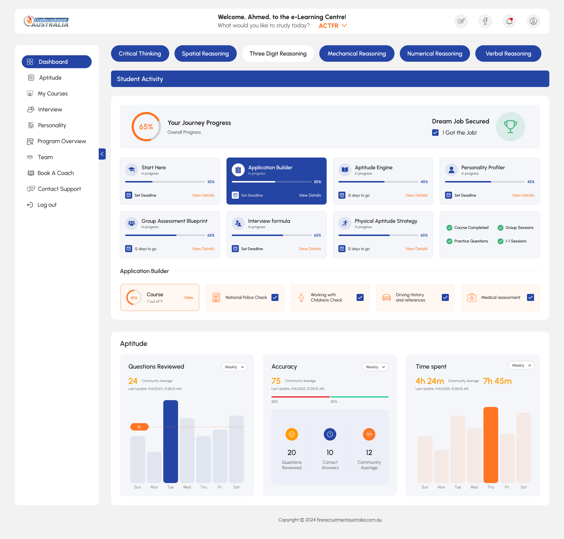 A Unified Learning Dashboard, progress focused dashboard that connects learning paths — preview 1