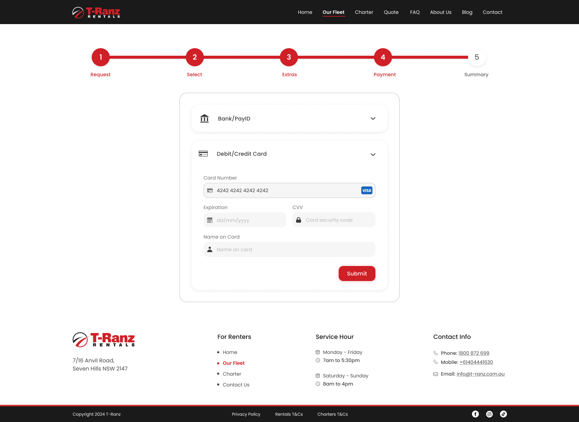 Payments Screen to confirm the booking — preview 4